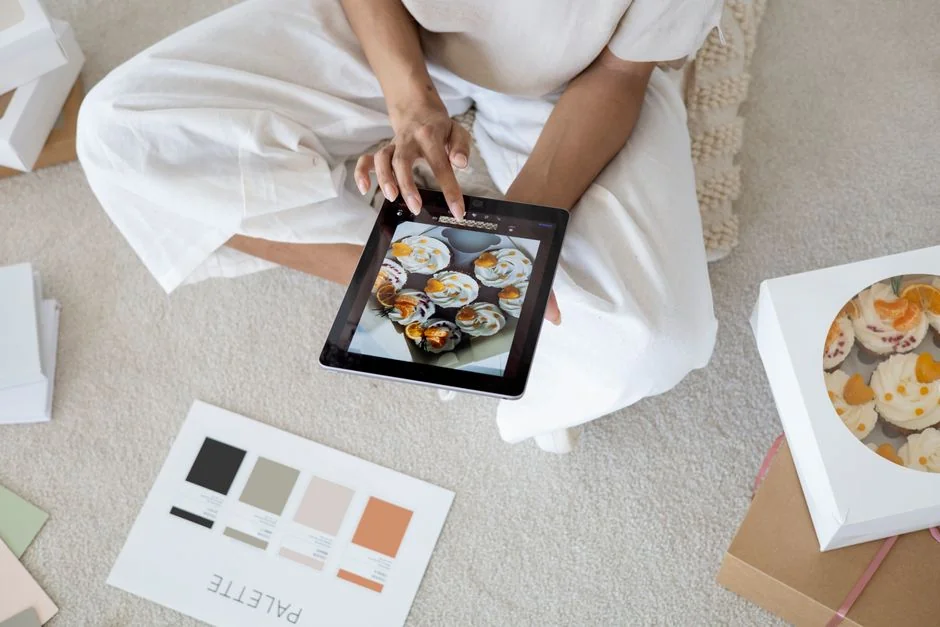 A tablet with a financial website open, alongside a white keyboard and mouse. Ideal for tech-theme stock images.